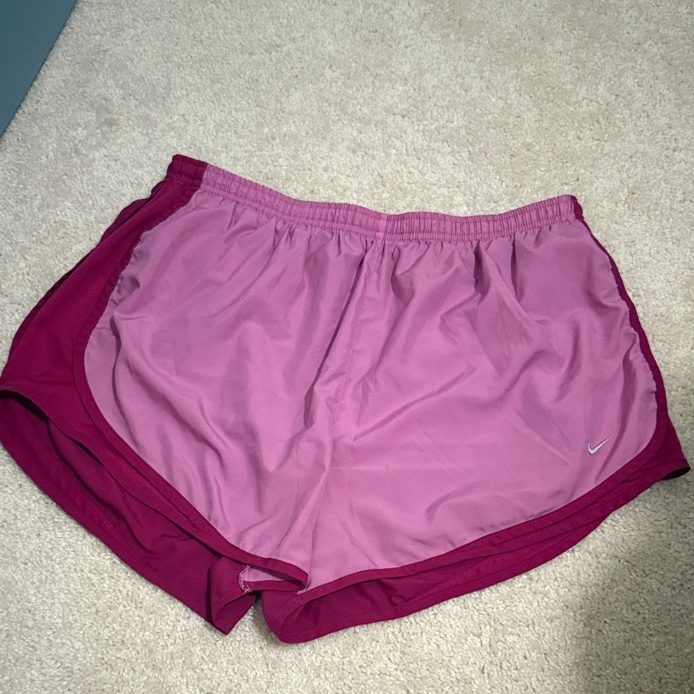 Nike Women's Athletic Shorts in Pink and Burgundy